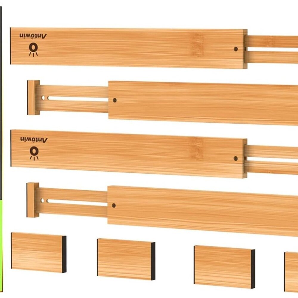 Bamboo Drawer Dividers Organizers, Drawer Separators Splitter,17-22 inches Long